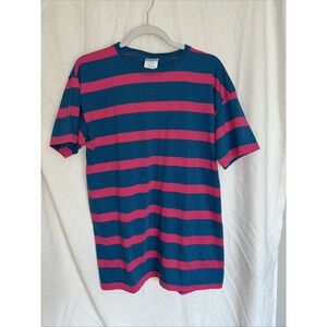 Vintage Cheetah Mervyns 90s Striped Tee Shirt Size M USA Made Surf Skate Cotton